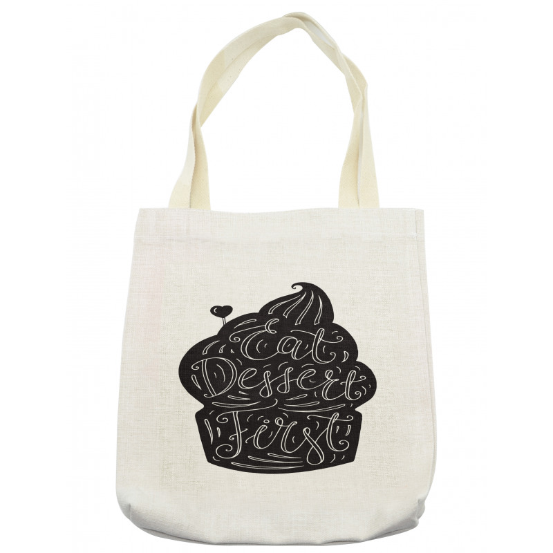 Monochrome Cupcake Doodle Tote Bag