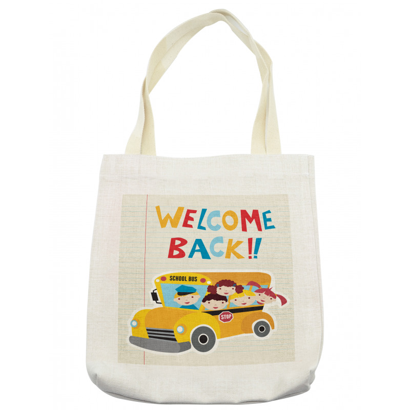 Welcome Back Typography Tote Bag