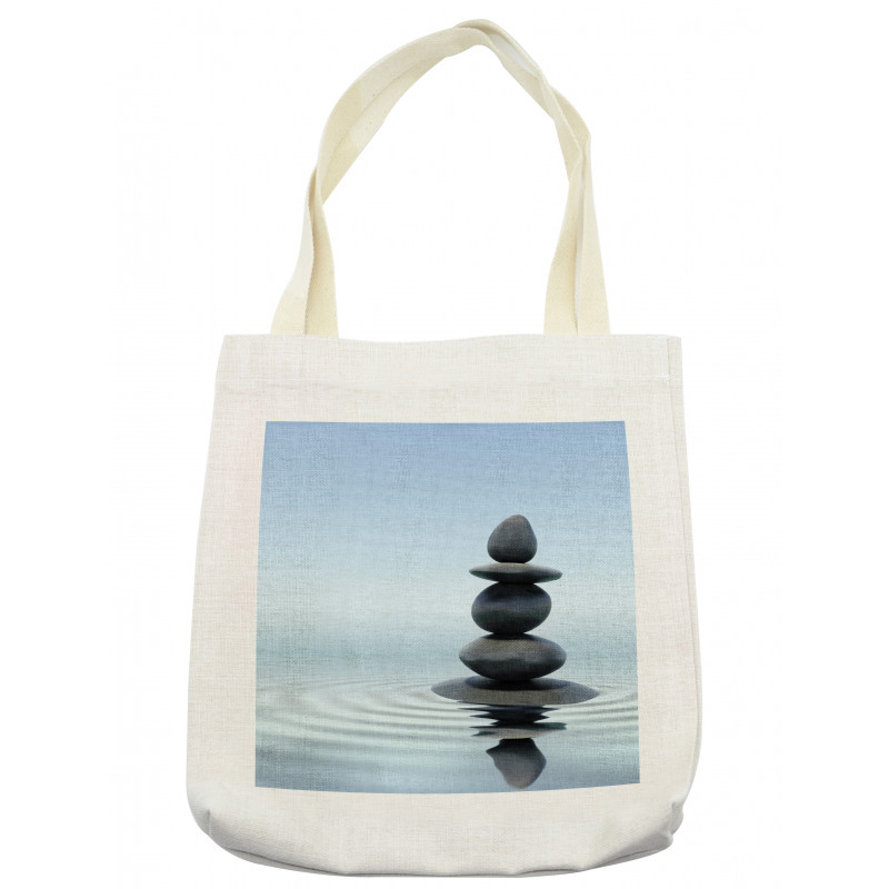 Stones in Water Calm Theme Tote Bag