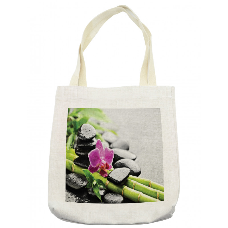 Basalt Bamboo Sticks Motif Tote Bag