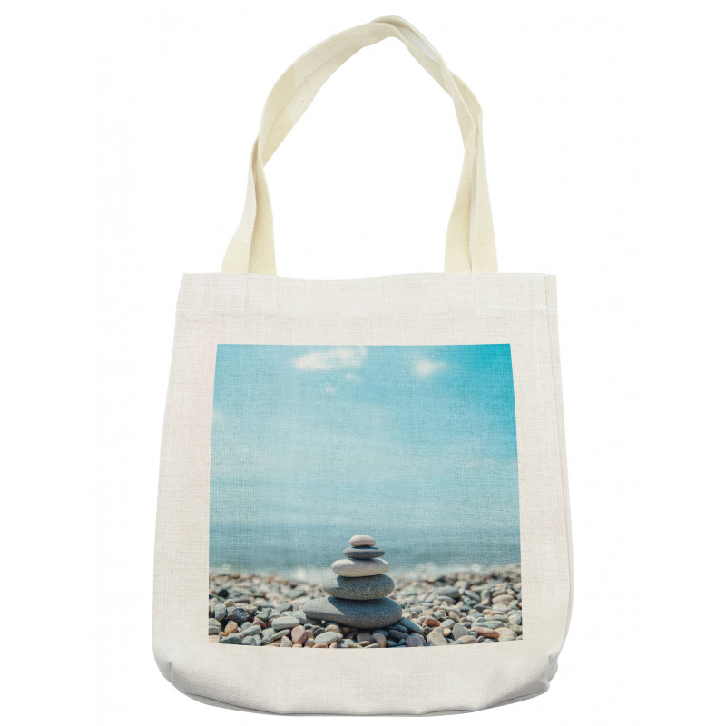 Pebbles by the Sea Beach Theme Tote Bag