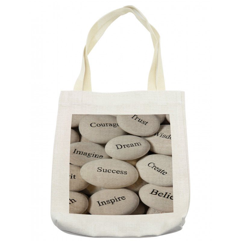 Motivational Words on Rocks Tote Bag