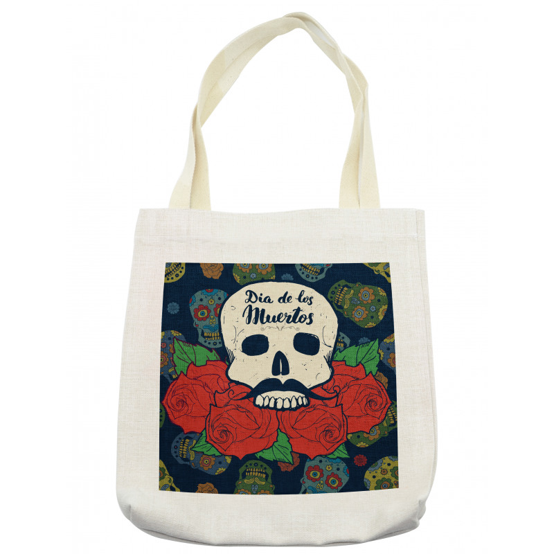 Skull with Roses Tote Bag