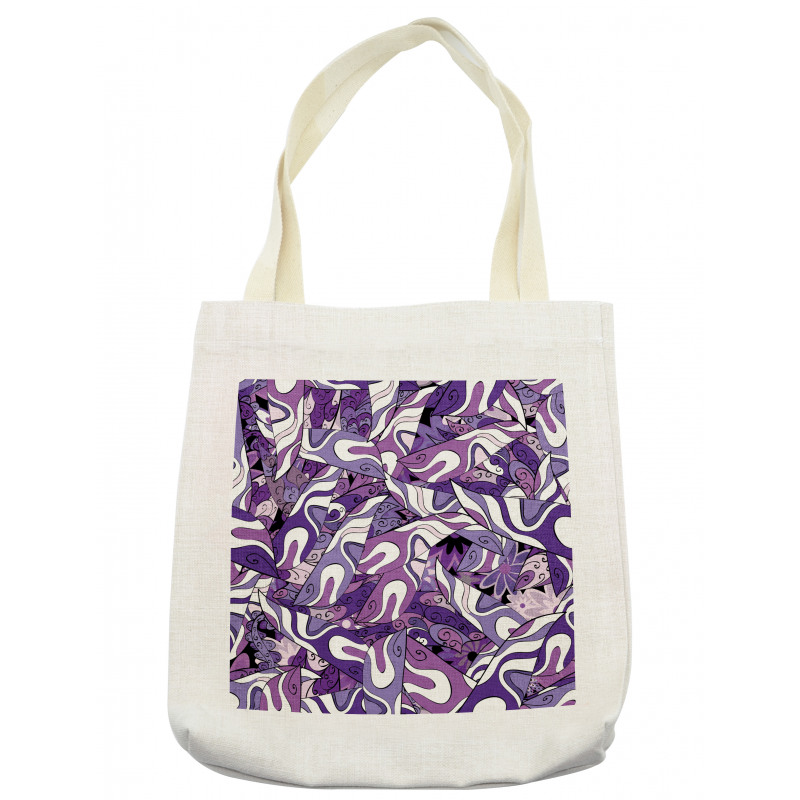 Lilac Strokes Motifs Tote Bag