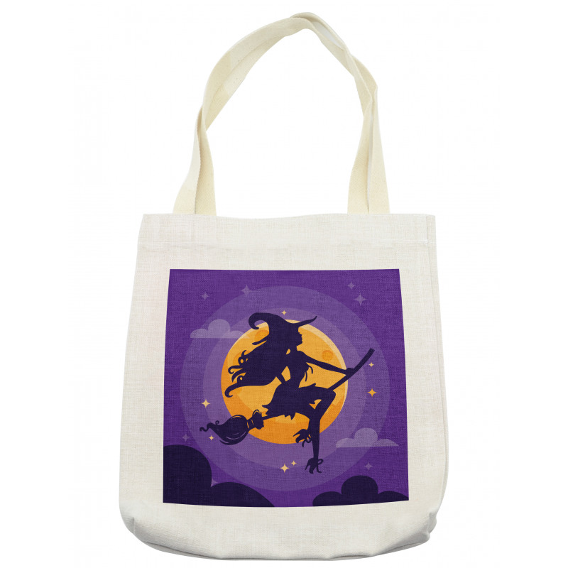 Witch Broom Silhouette Tote Bag