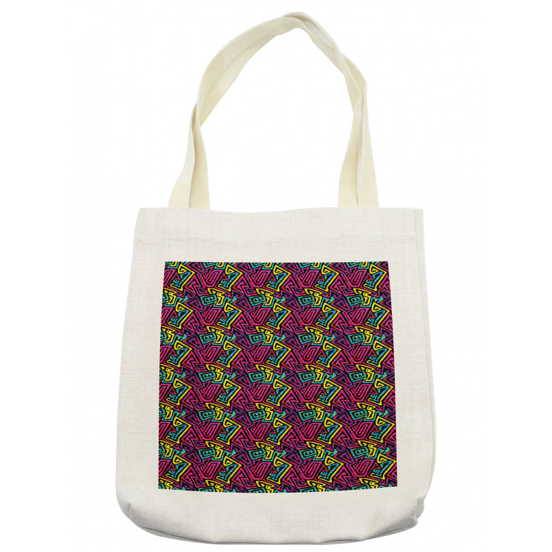 Modern Colorful Maze Design Tote Bag