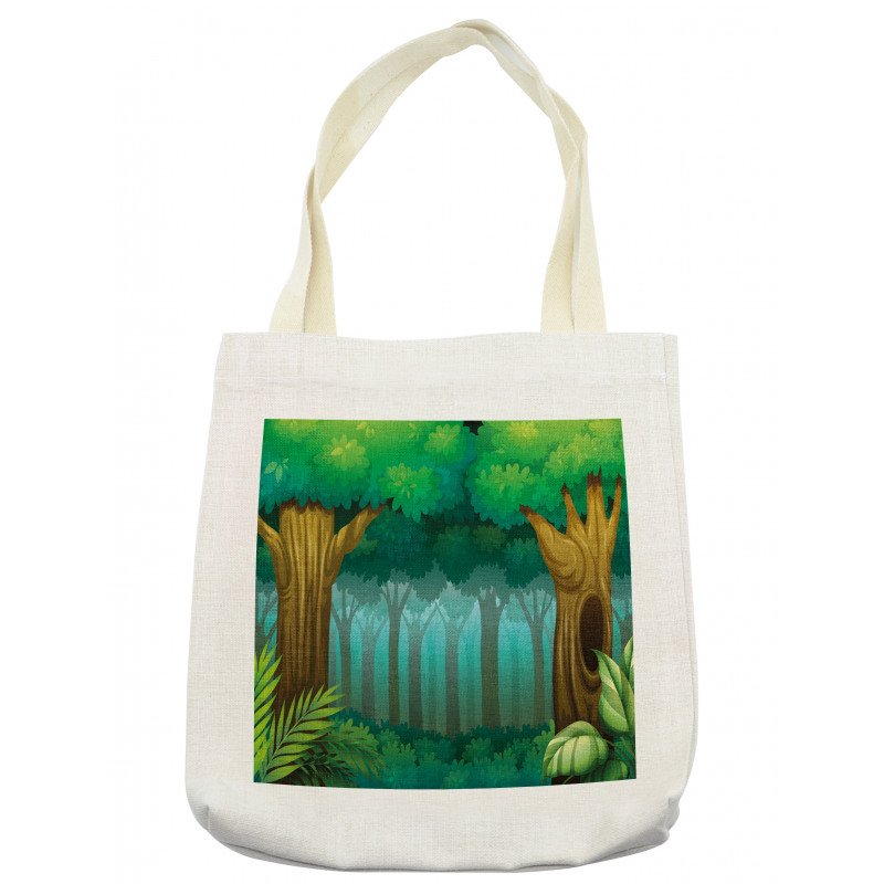 Foggy Deep Forest Tote Bag