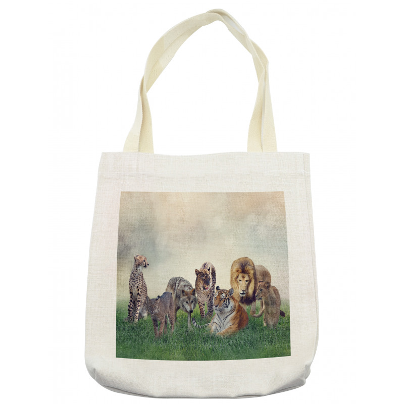 Digital Animals on Grass Tote Bag