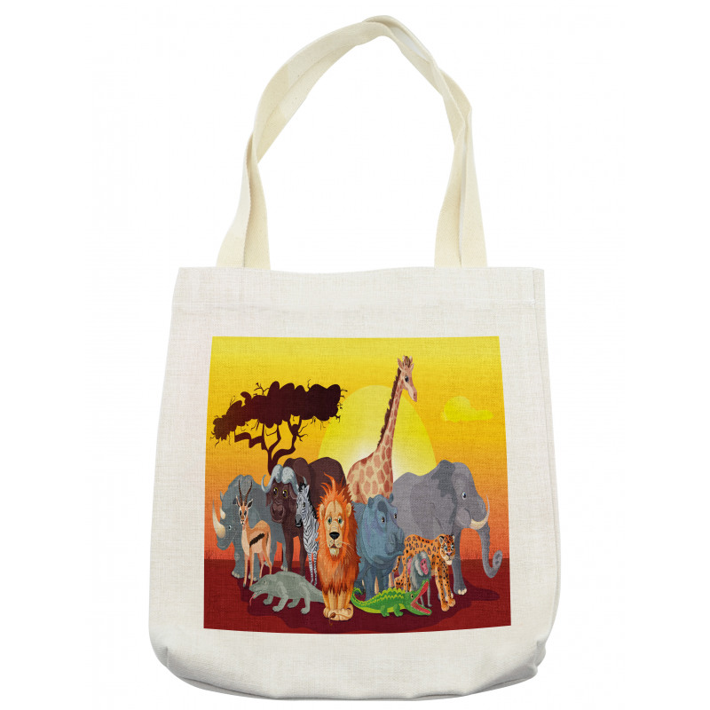 Cartoon Wildlife Tote Bag