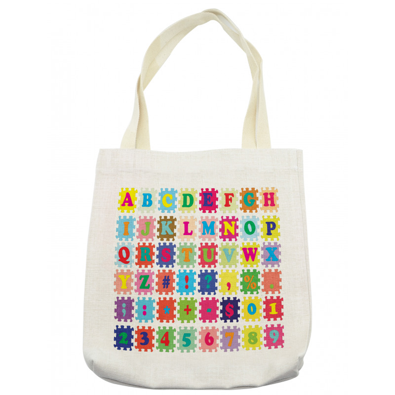 Alphabet and Numbers Tote Bag