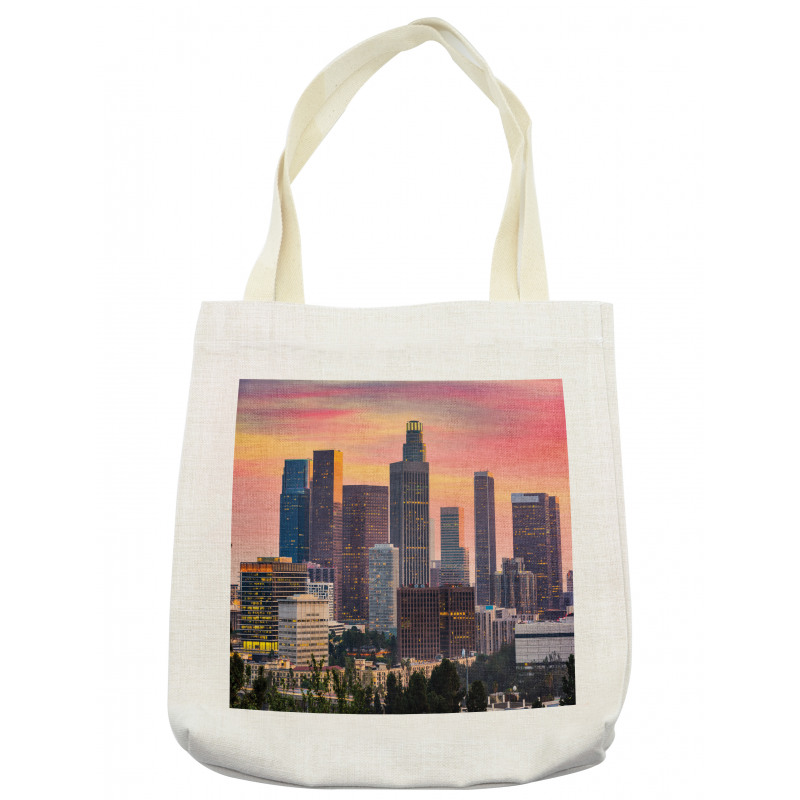 Los Angeles Skyline Orange Sky Tote Bag