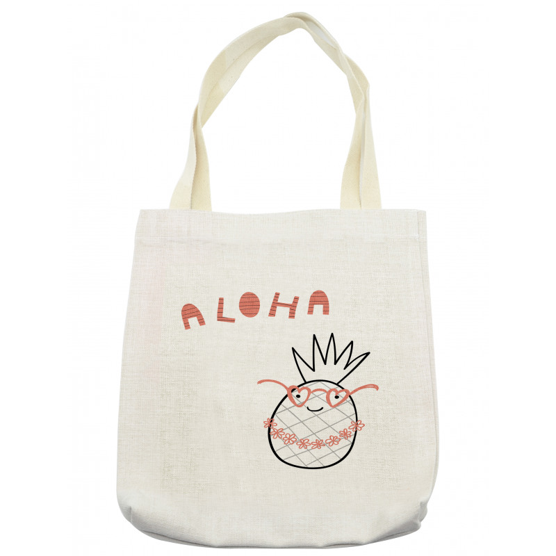 Striped Aloha Nerdy Pineapple Tote Bag