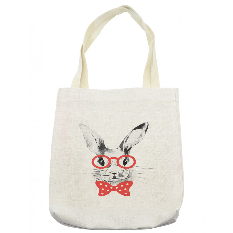 Nerdy Rabbit with Eyeglasses Tote Bag