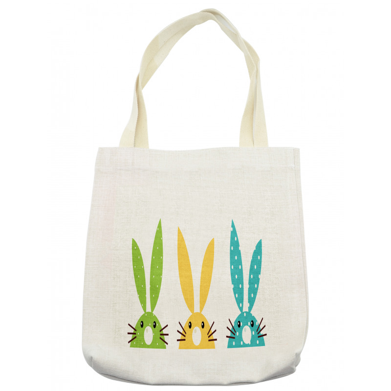 Colorful Half Face Rabbit Tote Bag