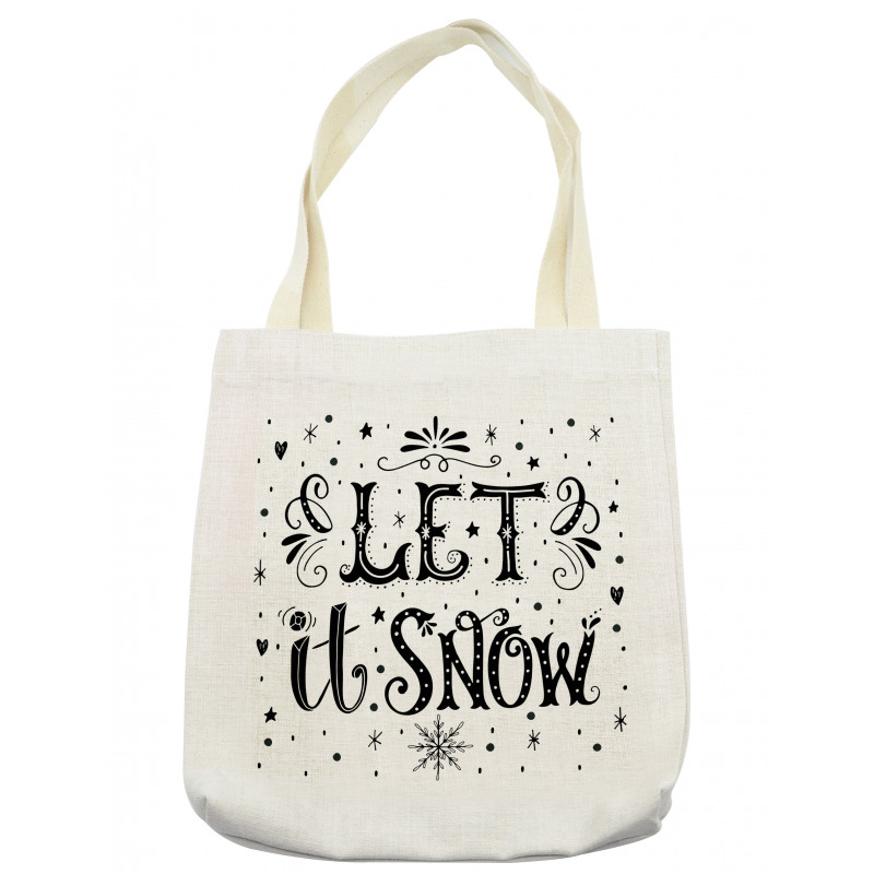 Monochrome Let it Snow Art Tote Bag