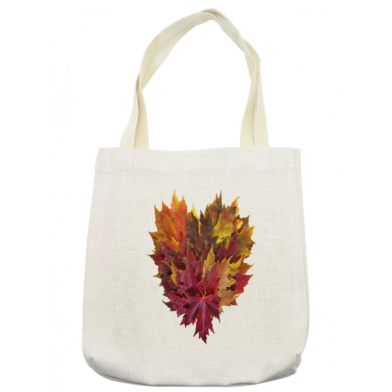 Mix Leaves Heart Shaped Tote Bag