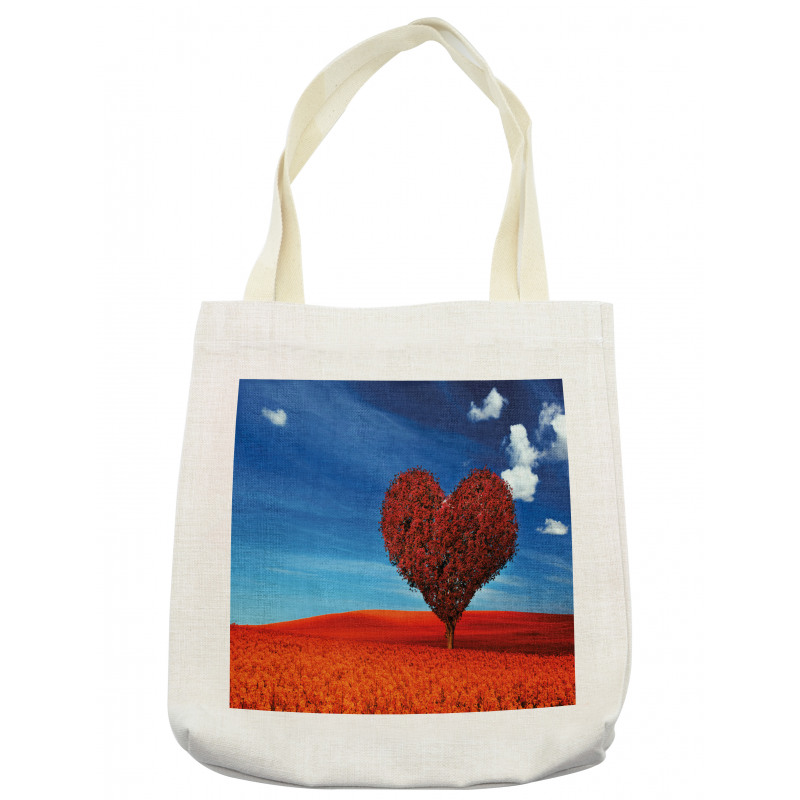 Heart Shaped Tree Scene Tote Bag