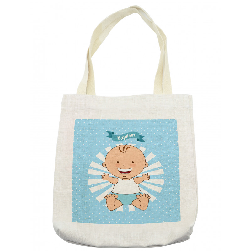 Happy Boy on Stripes Tote Bag