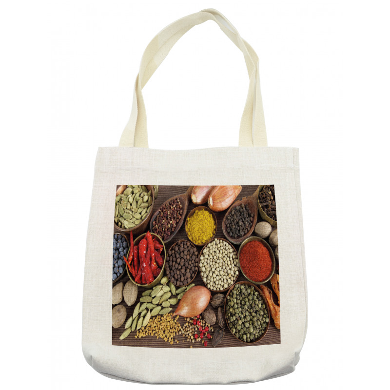 Top View of Herbs Flavors Tote Bag