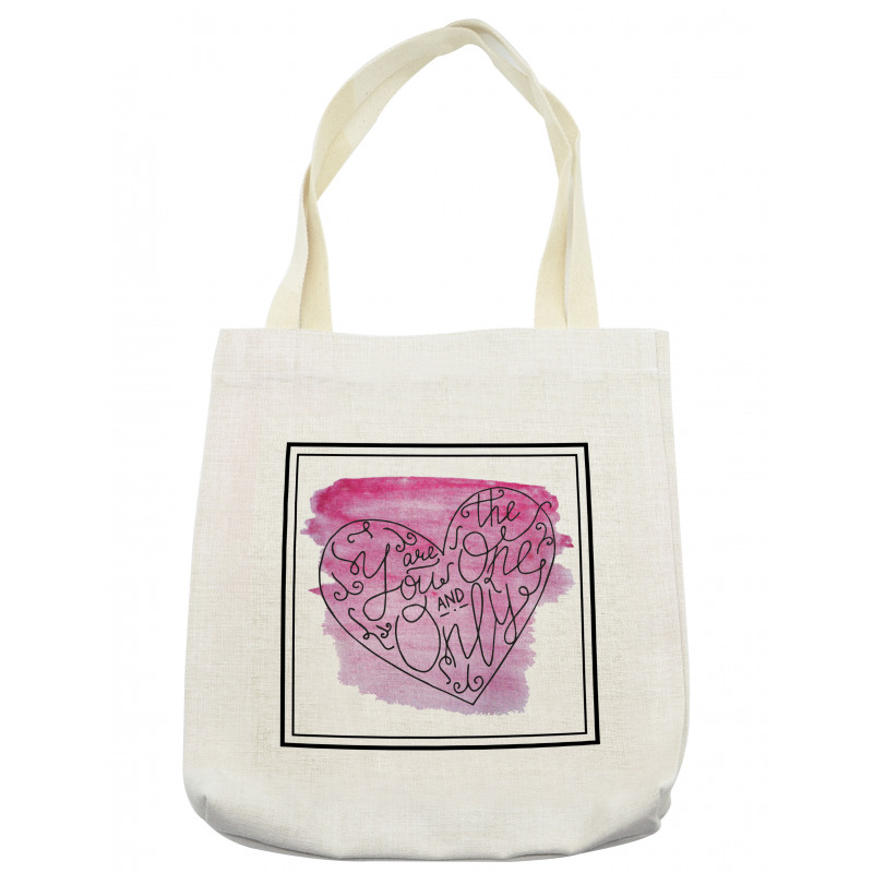 Romantic Words Heart Tote Bag