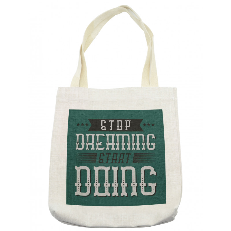 Lettering Art on Green Tone Tote Bag