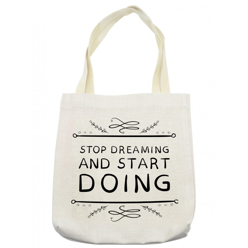 Simple Black and White Text Tote Bag