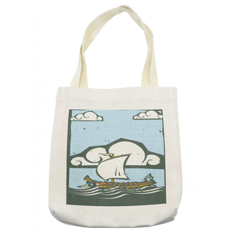 Greek Galley with Oars Sail Tote Bag