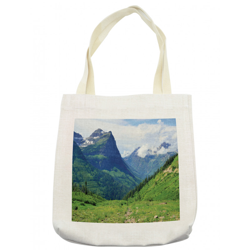 Summer Cloudy Peaks and Grass Tote Bag