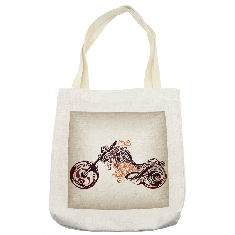 Curvy Floral Bike Tote Bag