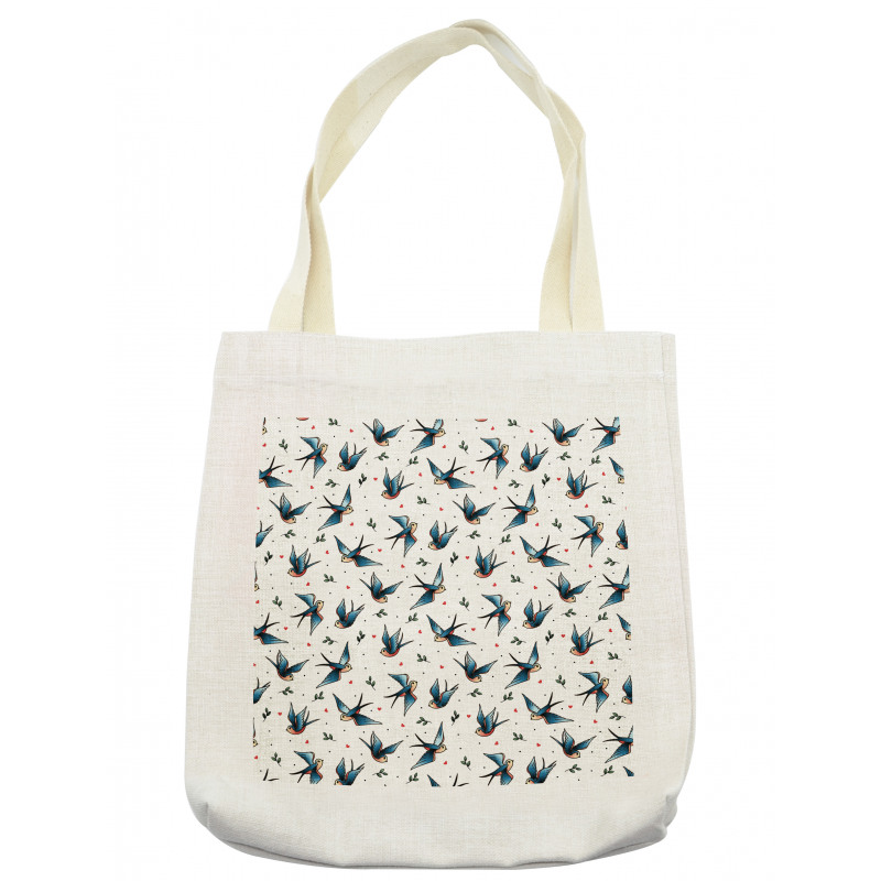 Flying Bird Heart Branch Tote Bag