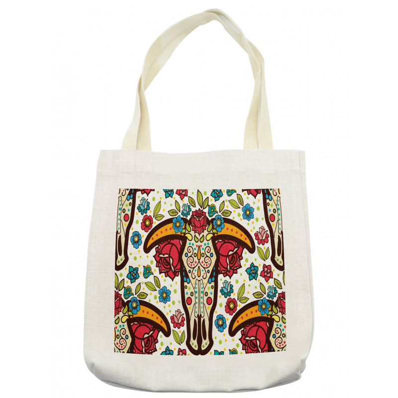 Mexican Folk Animal Skull Tote Bag