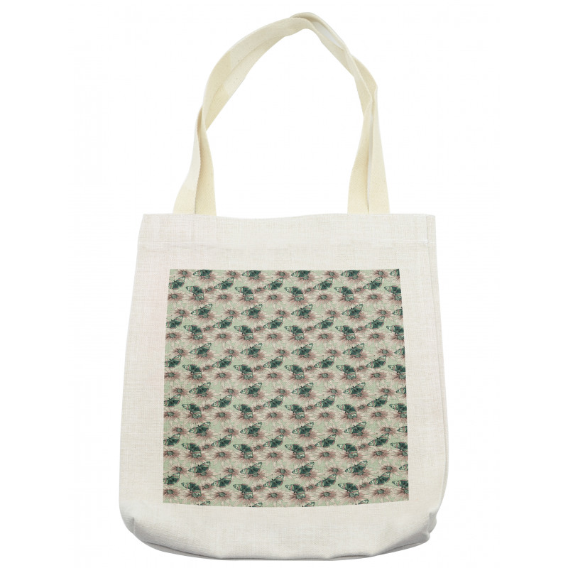 Vintage Flower Butterfly Tote Bag