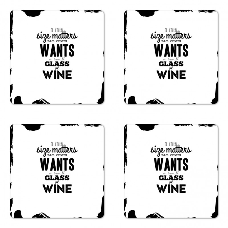 Funny Drinking Words Wine Coaster Set Of Four