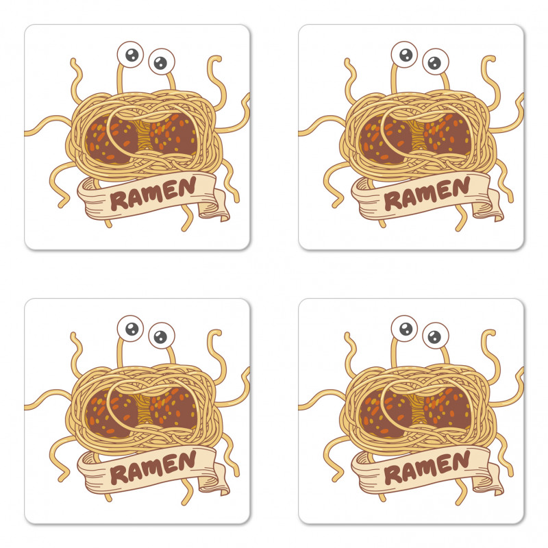 Flying Spaghetti Monster Coaster Set Of Four