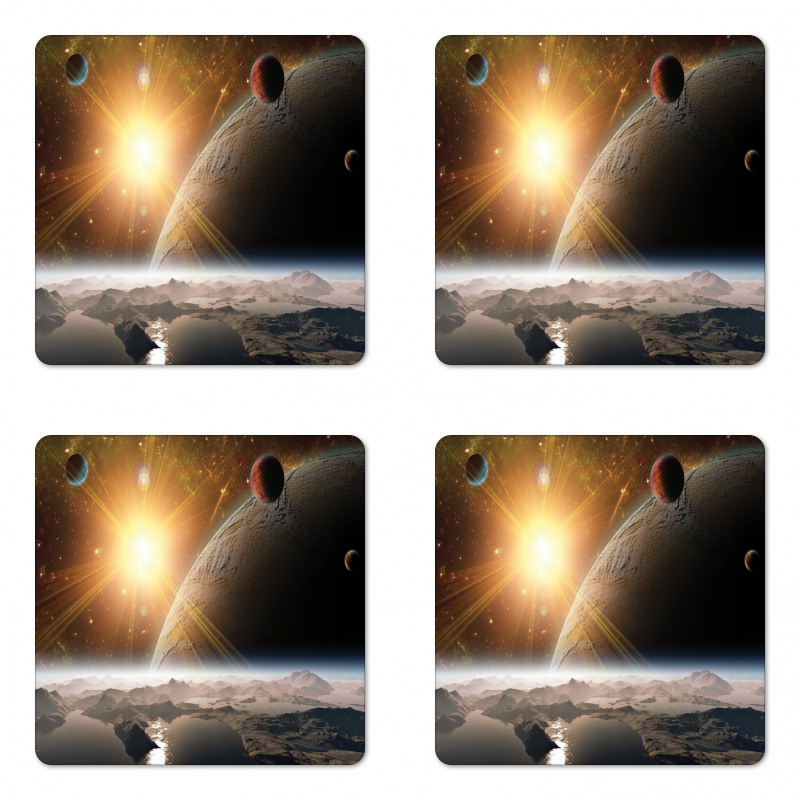 Moons Universe Earth Coaster Set Of Four