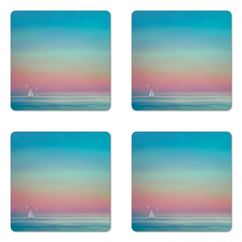 Ombre Calm Sea Tides Artwork Coaster Set Of Four