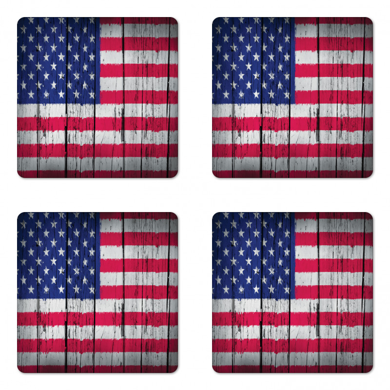 July Fourth Freedom Day Coaster Set Of Four