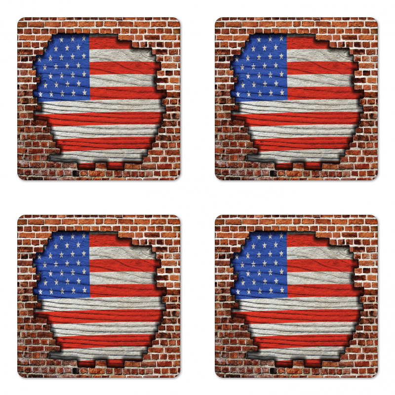 American National Flag Coaster Set Of Four