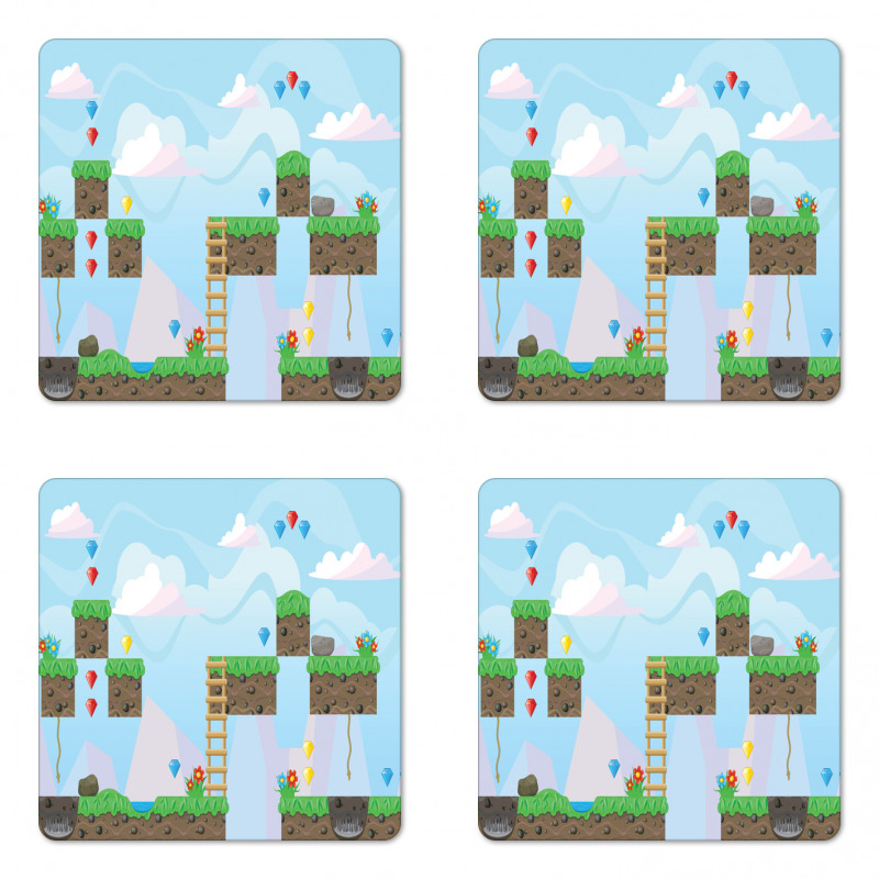 Vintage Game Platform Art Coaster Set Of Four