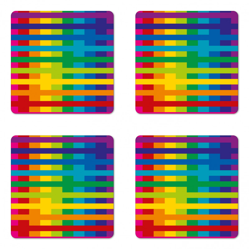 Vibrant Tones Multicolored Coaster Set Of Four