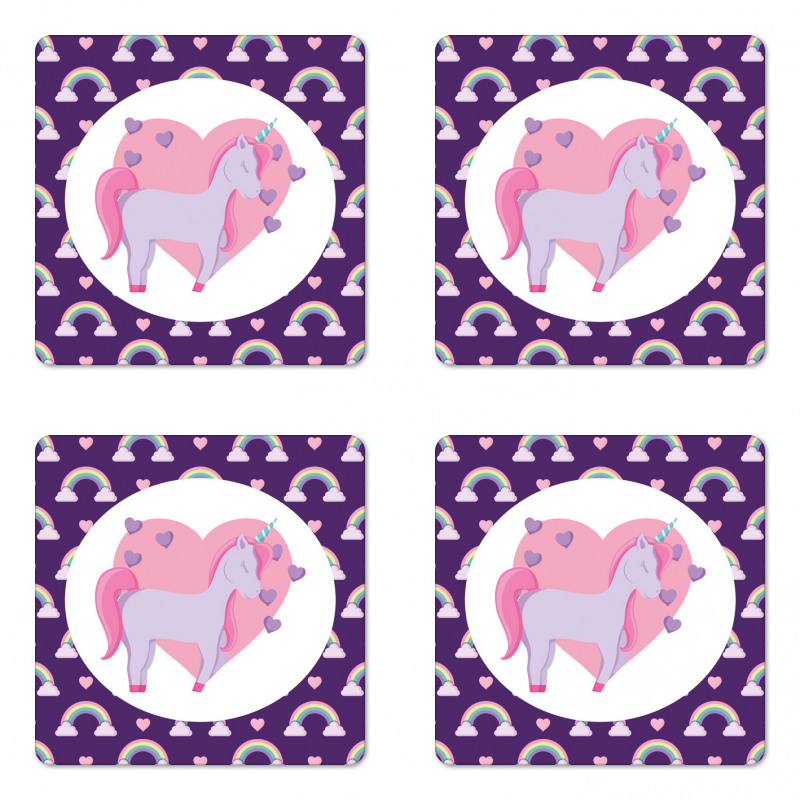 Pony Hearts Rainbows Coaster Set Of Four