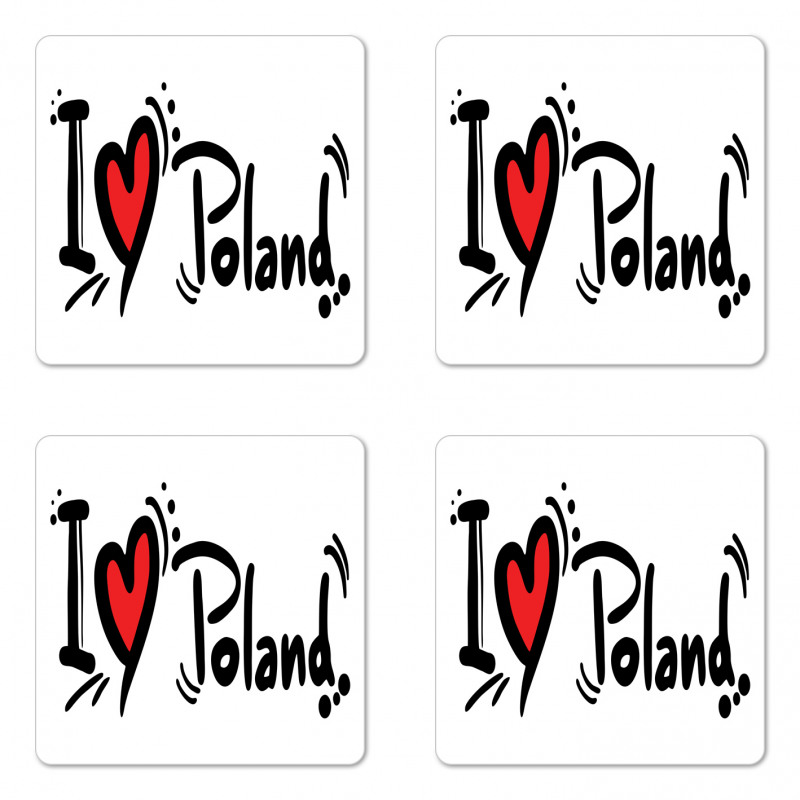 Proud Polish Bold Texting Coaster Set Of Four