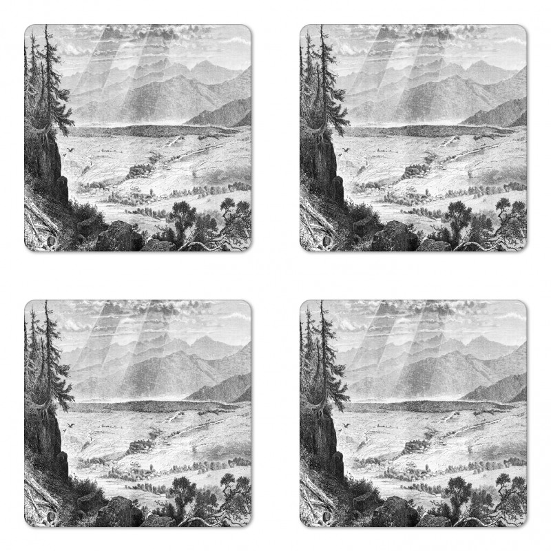 Village of Zakopane in Tatra Coaster Set Of Four