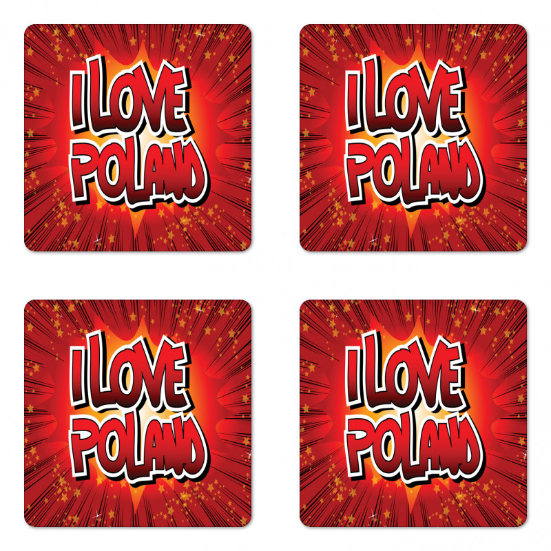 Pop Art Inspired Dramatic Coaster Set Of Four