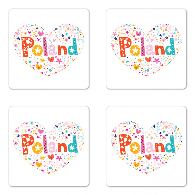 Heart Shaped Doodle Coaster Set Of Four