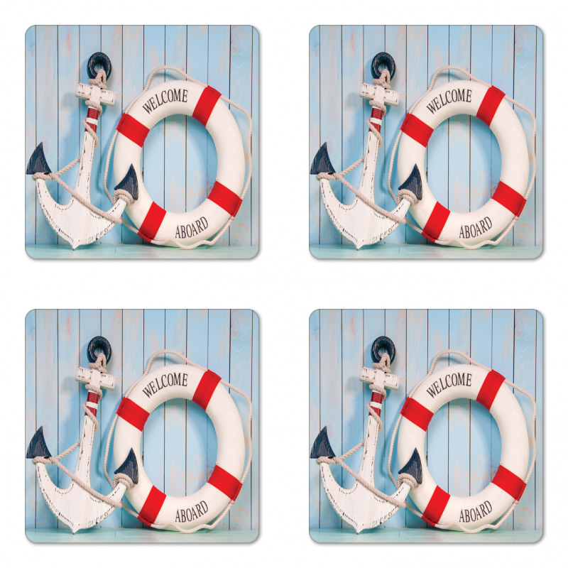 Anchor and Life Buoy Coaster Set Of Four