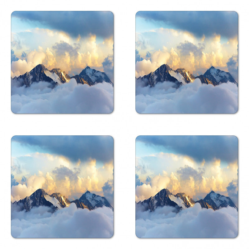 Snowy and Cloudy Peak Coaster Set Of Four