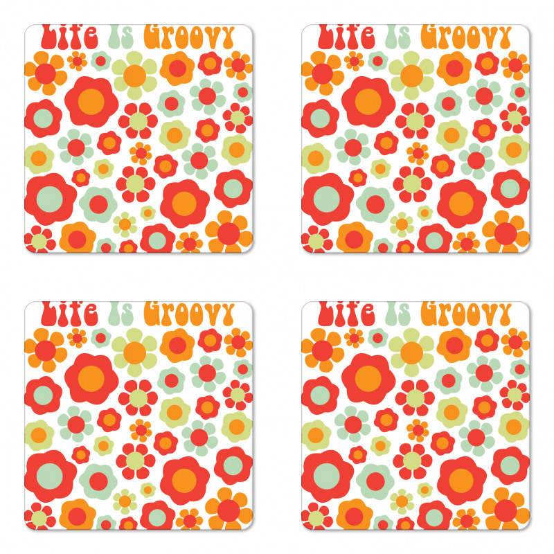 Colored Art Dated Style Coaster Set Of Four