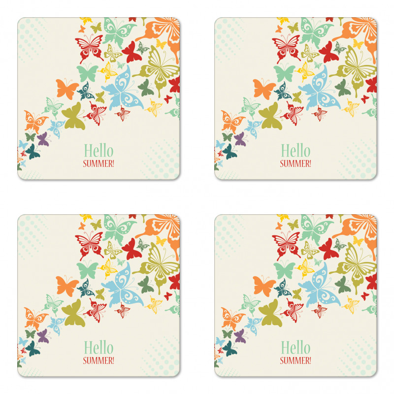 Butterfly Dots Timber Coaster Set Of Four