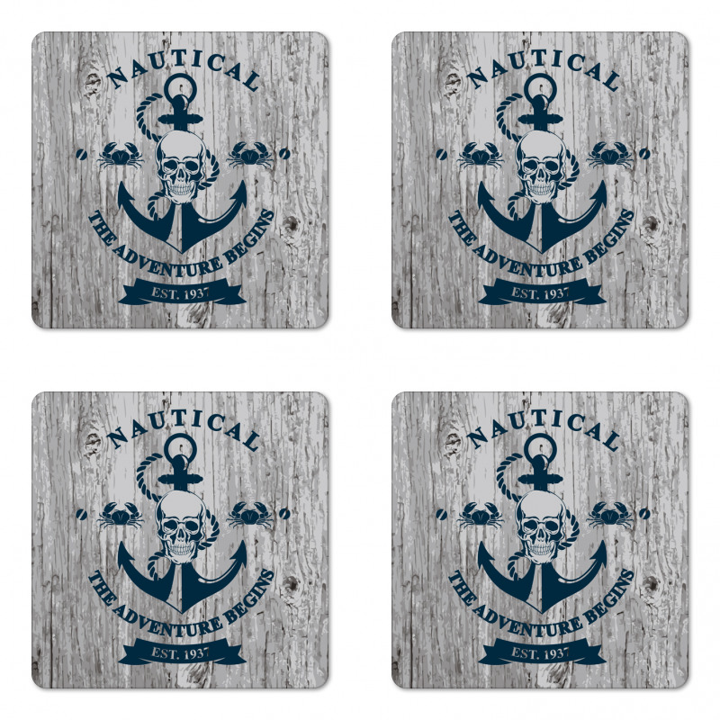 Anchor Skull Rope Sea Coaster Set Of Four